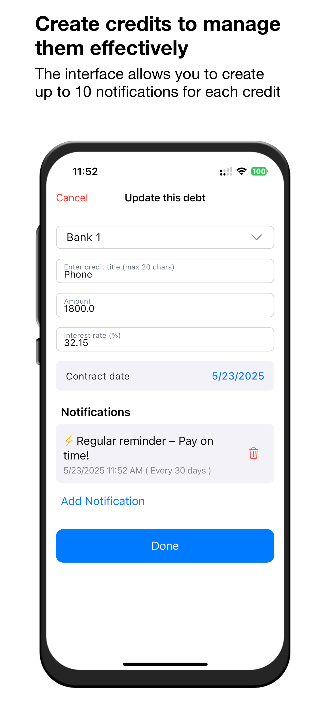 Loan Calculator Screen